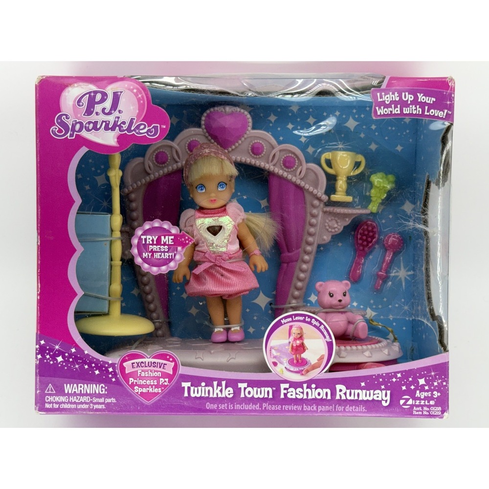Zizzle PJ Sparkles Twinkle Town Fashion Doll Set Exclusive Pink Plastic Box